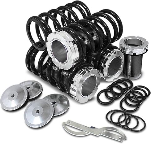 Auto Dynasty Aluminum Scaled Coilover Kit Set (Black Springs & Sleeves), Compatible with Civic/CRX/Del Sol/Integra - EG EK DC in Kuwait