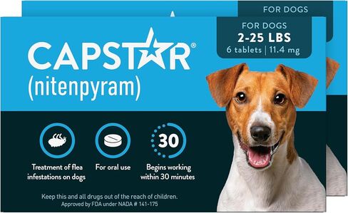 CAPSTAR Oral Flea Treatment for Dogs, Fast Acting Tablets Start Killing Fleas in 30 Minutes, Medium & Large Dogs (Over 25 lbs), 6 Doses in Saudi Arabia