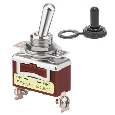 2 حزمة تبديل مؤقتة التبديل مع غطاء مقاوم للماء KN3C-111، (ON)-إيقاف SPST 2Pin 20A 12mm / 0.47 "مفاتيح الروك الباكليت الثقيلة محطة النحاس المطلية بالفضة للسيارات البحرية قارب السيارات in Kuwait