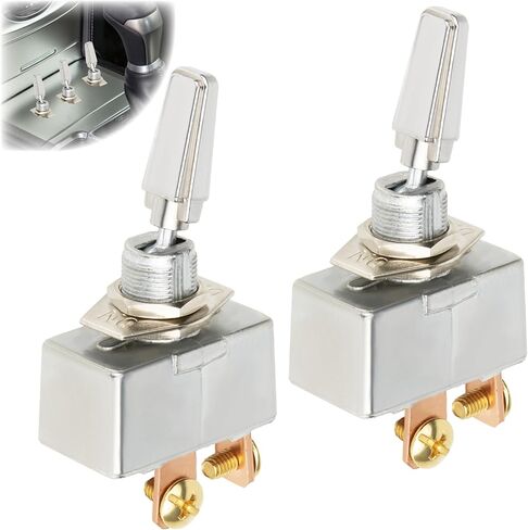 2PCS Heavy Duty Toggle Switch 12V 50 Amp, Waterproof SPST ON Off Automotive Switch, 2 Pin Metal Screw Terminal Toggle Switches Fit for Automotive Car, Marine Boat in Saudi Arabia