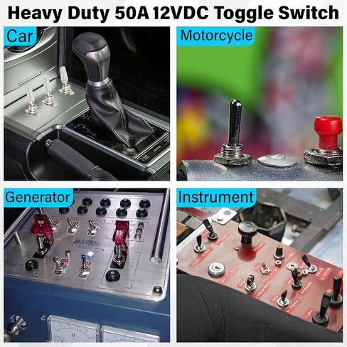 2PCS Heavy Duty Toggle Switch 12V 50 Amp, Waterproof SPST ON Off Automotive Switch, 2 Pin Metal Screw Terminal Toggle Switches Fit for Automotive Car, Marine Boat in Saudi Arabia