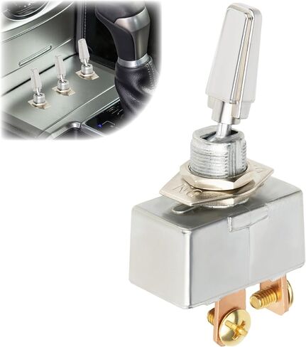 2PCS Heavy Duty Toggle Switch 12V 50 Amp, Waterproof SPST ON Off Automotive Switch, 2 Pin Metal Screw Terminal Toggle Switches Fit for Automotive Car, Marine Boat in Saudi Arabia