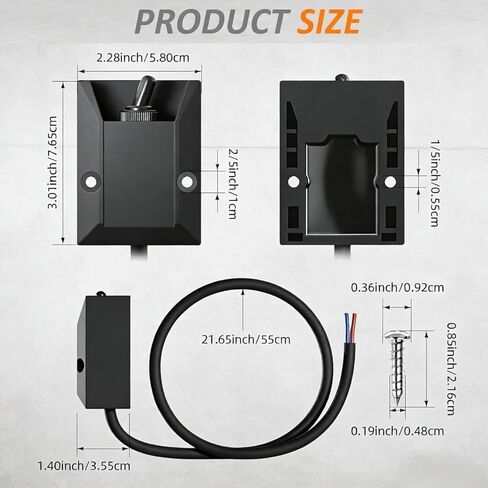 Wired Toggle Switch 12V 30A Heavy Duty Waterproof Toggle Switch SPST ON/Off 2 Pin Latching Rocker Switch with 2ft Wire for Marine, RV, Automotive, Boat Electrical Systems in Saudi Arabia