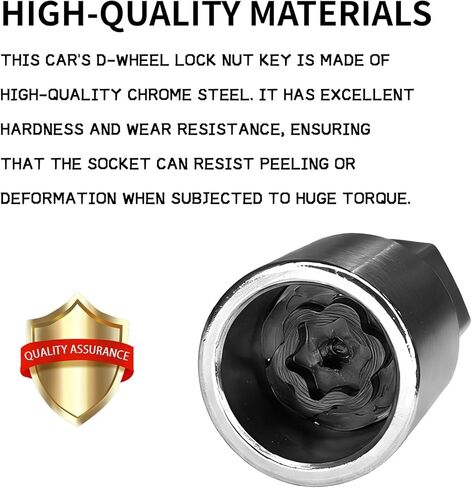D-Type Wheel Lock Key, Anti-Theft Locking Lug Nut Removal Tool, Car D-Wheel Lock Nut Key for Toyota Lexus Tacoma Senna, Automotive Tire Locks Screw Socket Adapter for Dismantling and Installing in Saudi Arabia