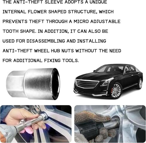 D-Type Wheel Lock Key, Anti-Theft Locking Lug Nut Removal Tool, Car D-Wheel Lock Nut Key for Toyota Lexus Tacoma Senna, Automotive Tire Locks Screw Socket Adapter for Dismantling and Installing in Saudi Arabia