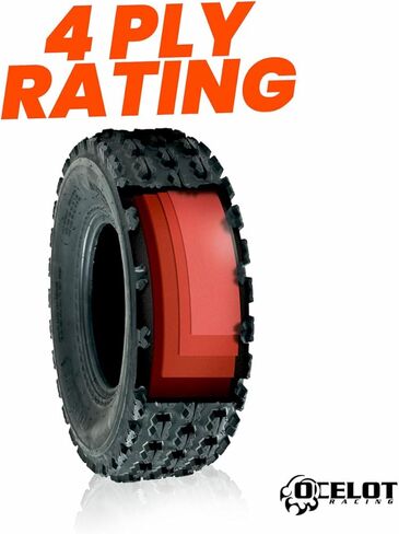 Ocelot P356 ATV Front Tire 21x7-10 GNCC Holeshot Sport RAZR Style 4-Ply Construction with Non-Directional Tread Pattern for Durability, Grip, and Traction in Kuwait