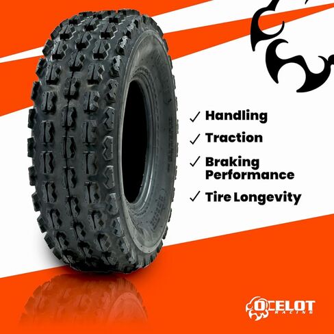 Ocelot P356 ATV Front Tire 21x7-10 GNCC Holeshot Sport RAZR Style 4-Ply Construction with Non-Directional Tread Pattern for Durability, Grip, and Traction in Kuwait