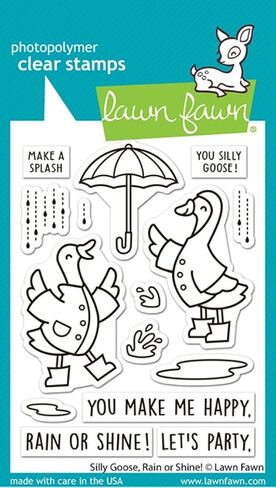 Lawn Fawn LF4072 Silly Goose, Rain Or Shine! 3X4 Clear Stamp Set in Kuwait