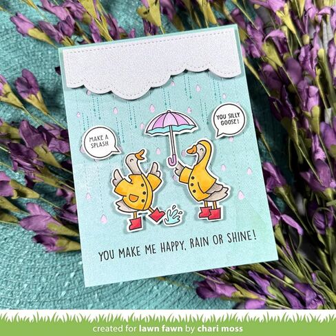 Lawn Fawn LF4072 Silly Goose, Rain Or Shine! 3X4 Clear Stamp Set in Kuwait