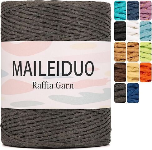 Raffia Yarn for Crochet Bags Raffia Ribbon for Gift Wrapping 2mm X 328 Yards Raffia String Paper Ribbon Yarn for Sun Hat Beach Bag Crochet Crafting DIY Crafts in Saudi Arabia