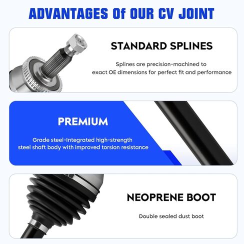 Front Left&Right CV Axle Shaft Assembly Fit for Hyundai Santa Fe V6 3.3L 2007 2008 2009, (w/ 5-Speed Automatic Trans Only), Replace for 66-3539 66-3540, 2 pcs CV Joint Shaft in Kuwait