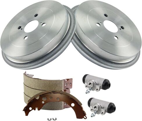 TRQ Rear Brake Shoe Drum Wheel Cylinder Set Compatible with 2012-2014 Toyota Prius C in Kuwait