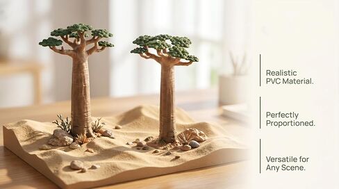 2Pcs Mini Model Trees - Imitation Baobab Tree Mini Tree Figurines Diorama Supplies Artificial Tree Fake Plants for Train Scenery Architecture Landscape Desert Scene Sand Table Decor in Kuwait