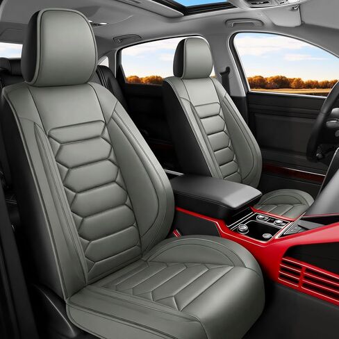 Fit Escape Car Seat Covers (5 Seats Full Set) Compatible with Ford Escape 2001-2024 2025 2026 - Full Coverage Breathable Leather, Airbag Compatible, Waterproof & All-Weather,Grey in Saudi Arabia