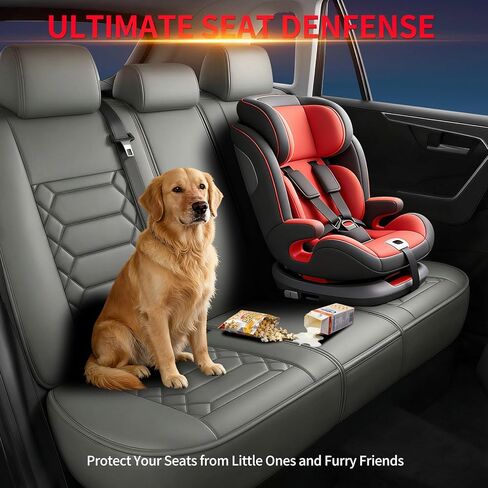 Fit Escape Car Seat Covers (5 Seats Full Set) Compatible with Ford Escape 2001-2024 2025 2026 - Full Coverage Breathable Leather, Airbag Compatible, Waterproof & All-Weather,Grey in Saudi Arabia