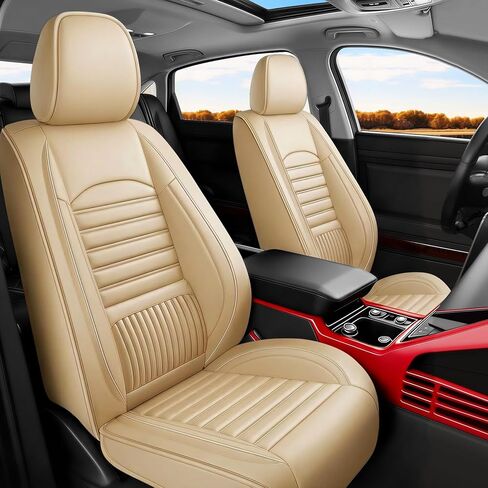 Fit Escape Car Seat Covers (5 Seats Full Set) Compatible with Ford Escape 2001-2024 2025 2026 - Full Coverage Breathable Leather, Airbag Compatible, Waterproof & All-Weather,Grey in Saudi Arabia
