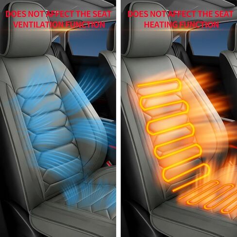 Fit Escape Car Seat Covers (5 Seats Full Set) Compatible with Ford Escape 2001-2024 2025 2026 - Full Coverage Breathable Leather, Airbag Compatible, Waterproof & All-Weather,Grey in Saudi Arabia