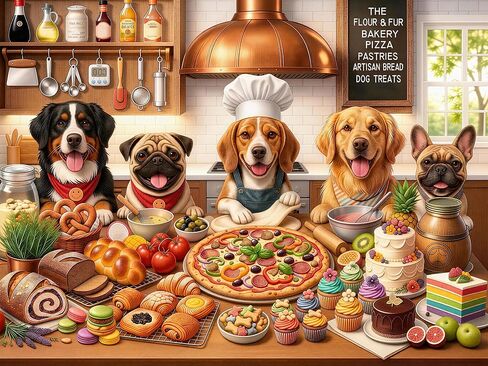 Puzzles for Kids Ages 6-8 and 8-10, 200 Piece Jigsaw Puzzle for Adults and Seniors – Funny Chef Doggy Puzzle, Cute Dog Puzzle, Educational Learning Toy for Boys and Girls, Family Game Gift in Saudi Arabia