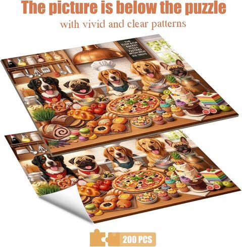 Puzzles for Kids Ages 6-8 and 8-10, 200 Piece Jigsaw Puzzle for Adults and Seniors – Funny Chef Doggy Puzzle, Cute Dog Puzzle, Educational Learning Toy for Boys and Girls, Family Game Gift in Saudi Arabia