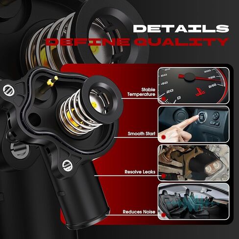 Engine Coolant Thermostat Housing Assembly with Sensor Compatible with Dodge Ram Jeep Models, Durango, Gladiator, Grand Cherokee, Wrangler, Ram 1500, Replaces 902-3113 4893926AF 4893926AD in Kuwait