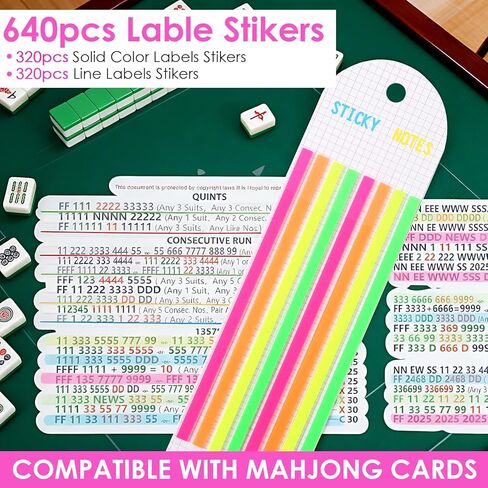 Nogeqi 640 Pcs Mahjong Line Finder, Mahjong Card Line Reader Highlighter Strips, No Residue Writable, Transparent Sticky Notes for Players Beginner Rule Reader, Strategy Assistant in Saudi Arabia