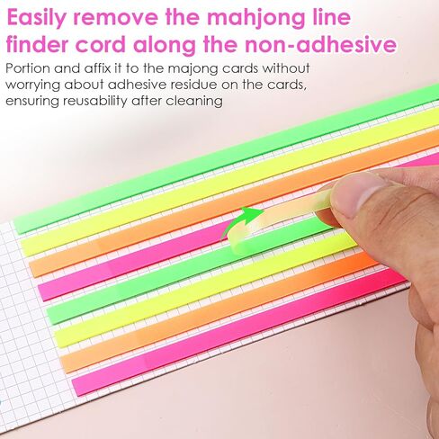 Nogeqi 640 Pcs Mahjong Line Finder, Mahjong Card Line Reader Highlighter Strips, No Residue Writable, Transparent Sticky Notes for Players Beginner Rule Reader, Strategy Assistant in Saudi Arabia