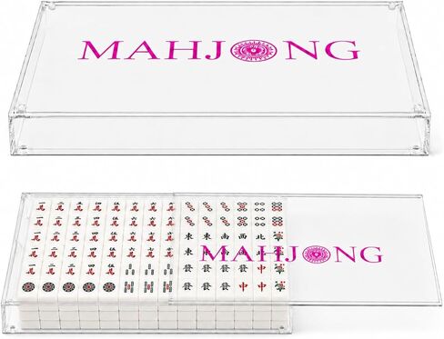 1 Pcs Empty Acrylic Mahjong Case,OMM Mahjong Tiles Storage-12.4in×9.65in×2.17in Transparent Mahjong Card Display Box for Mahjong Game Set Storage in Saudi Arabia