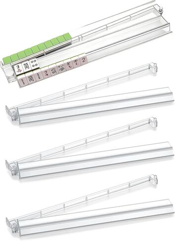 Mahjong Racks with Pushers Set of 4, Anti-Slip Clear Acrylic Mahjong Tile Holder, American Mahjong Accessories (Clear) in Saudi Arabia