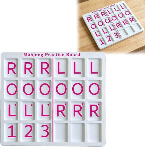 Solo Mahjong Board, Mahjong Practice Board Solo Play American Mahjong Tiles, 3D Printed Practice Rack Training Tool Portable Games Accessory (#Pink) in Saudi Arabia