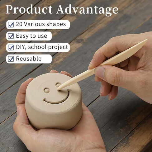 Decorniqu 100 Pcs 10 Set Plastic Clay Sculpting Tools Double Ended Pottery Modeling Clay Tools Reusable Polymer Carving Cutters Supplies for Carving Styling Embossing Air Dry Clay Crafts in Saudi Arabia