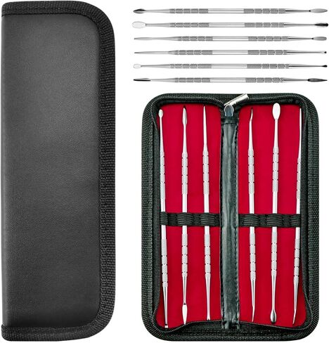 YETOOME 6 Pcs Wax Carving Tools Set with Case, Double-Ended Stainless Steel Clay Sculpting Pottery Sculpture Tools for Wax Pottery Carving Clay Modeling in Kuwait