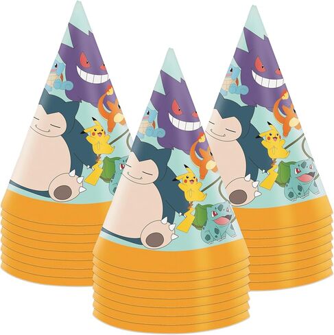 Unique Pokémon Party Supplies | Party Hats 24 Pack | Officially Licensed | Party Hats | Birthday Party Favors For Kids, Boys, Girls, Classroom Celebrations, Photo Booth Props in Kuwait
