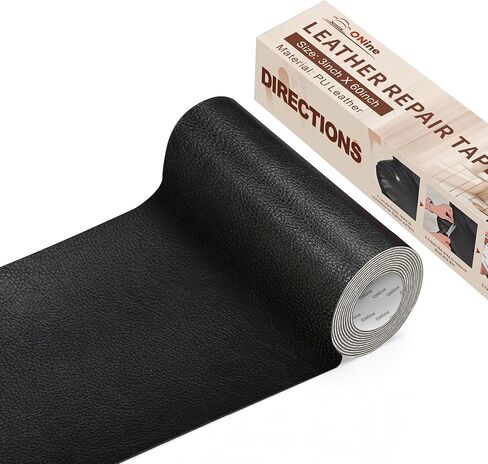 ONine Leather Repair Tape,Self Adhesive Leather Repair Patch,Leather Patches for Furniture,Sofa,Car Seats,Office Chair. Vinyl Repair Kit 3x60in (Black) in Saudi Arabia