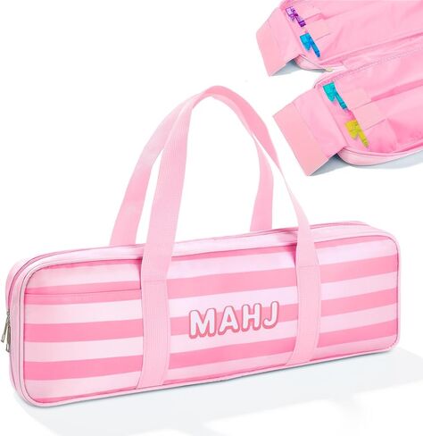 Mahjong Rack Storage Bag with 4 Independent Compartments and 1 Front Pocket,Mahjong Bag for Tiles and Racks Mahjong Accessories and Gifts (Only Bag) (Blue) in Kuwait