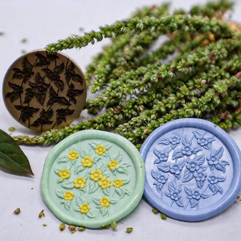 VANGOAL Wax Seal Stamp, Floral Series, 3D Embossed Brass Stamp Head with Wooden Handle, Vintage Sealing Kit for Wedding Invitations, Envelopes, Gift Wrapping, Letters and Crafts (Peony with Frame) in Saudi Arabia