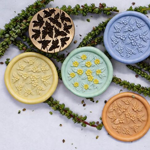 VANGOAL Wax Seal Stamp, Floral Series, 3D Embossed Brass Stamp Head with Wooden Handle, Vintage Sealing Kit for Wedding Invitations, Envelopes, Gift Wrapping, Letters and Crafts (Peony with Frame) in Saudi Arabia