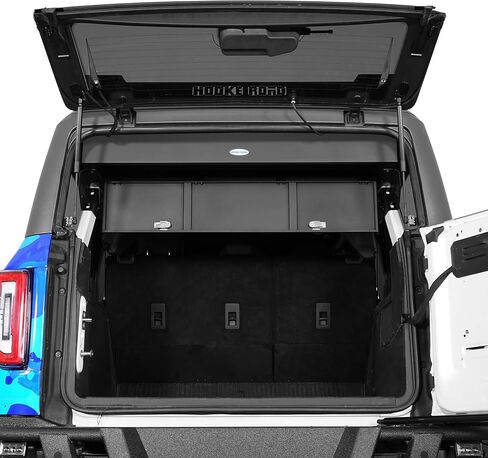 صندوق أدوات قفل تخزين البضائع الخلفية من Hooke Road Bronco لسيارة Ford Bronco ذات 4 أبواب 2021-2026 (باستثناء Bronco Sport)، صندوق أدوات تخزين شريط اللف، لوحة MOLLE آمنة in Kuwait