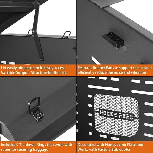 Hooke Road Bronco 4 أبواب خلفية للشحن رف صندوق الأمان على سطح السفينة لتخزين الأمتعة متوافق مع 2021 2022 2023 2024 2025 2026 Ford Bronco 4-Door Hardtop (باستثناء Bronco Sport & Rapot) in Kuwait