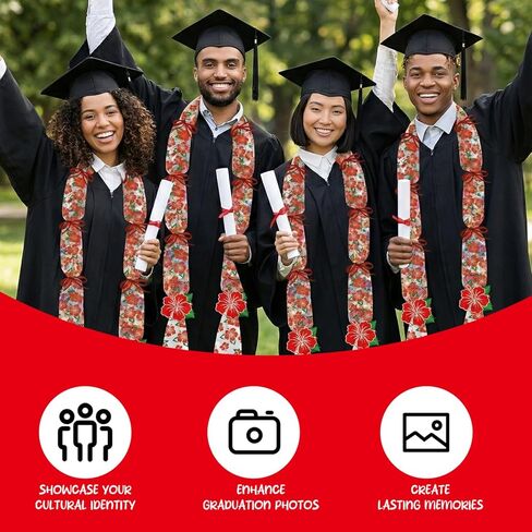 KorViSHOW Graduation Candy Lei Making Kit, 23 Pcs 2026 Grad Hawaiian Candy Leis Tubing Set with Rolls Ribbons and Red Hibiscus Cards for College High School Congrats Graduate Party Supplies Gifts in Saudi Arabia