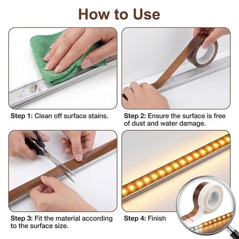 2 Pcs Led Light Strip Tape, LED Light Strip Masking Tape 0.59 in x 29 ft Lighting Cover Sticker Soften Lighting Blocking Sticker for LEDs Strips in Kuwait