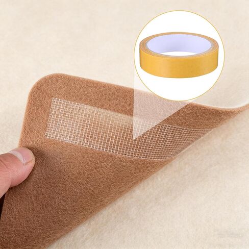 شريط قماشي مزدوج الجوانب شديد التحمل وشريط سجاد شفاف وشريط لاصق للملابس والحرف اليدوية والسجاد والحاشية والجدران والسجاد والأعمال الخشبية (طول 10 ياردات، عرض 2.5 سم) in Kuwait