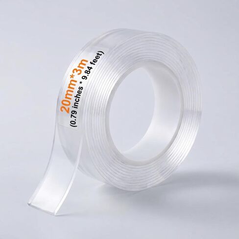 Double Sided Tape,3 Rolls Double Sided Tape, Nano Tape, Transparent Adhesive Tape, Traceless Adhesive Tape, Removable, Washable, Reusable, Suitable for Carpets, Photo Walls, 9.85 Feet Per Roll in Kuwait