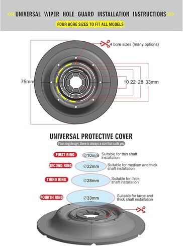 2Pcs Car Wiper Arm Bottom Hole Protective Cover Windshield Wiper Sleeve Wiper Hole Dustproof Cover Wiper Arm Bottom Hole Cover Cap Dustproof Cover For Windshield Wiper Arm in Kuwait