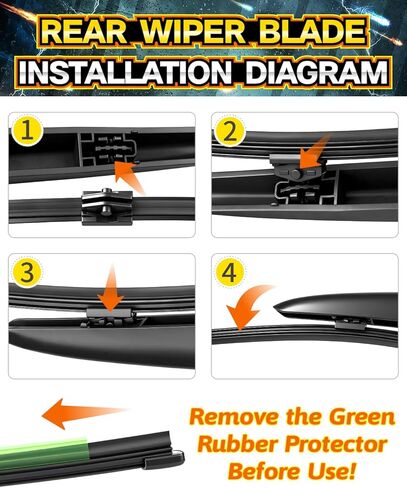 Rear Wiper Arm Blade Assembly, Replacement for Mercedes-Benz GLE-Class 2020–2025 (W167), GLE 350, 450, 580, AMG GLE 53, 63 | Back Windshield Wiper Blade Arm, Nut, Cap Cover Accessories Set in Saudi Arabia