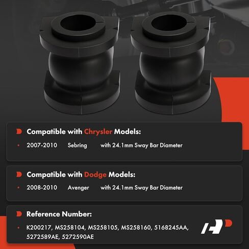 A-Premium 2 x Front To Frame Sway Bar Bushing Kit, Compatible with Dodge Avenger 2008-2010 & Chrysler Sebring 2007-2010 in Kuwait