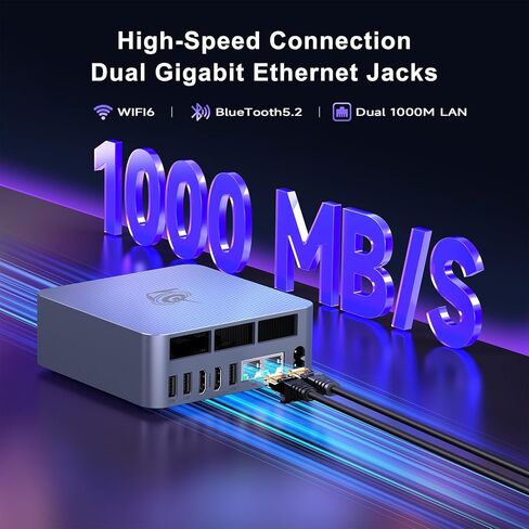 كمبيوتر صغير Beelink، EQi13 Pro، Intel Core i7-13620H(10C/16T، حتى 4.9 جيجا هرتز)، الجيل الثالث عشر من رسومات UHD 1.5 جيجا هرتز، 32 جيجا بايت رام 500 جيجا بايت SSD، كمبيوتر صغير ثنائي الشبكة المحلية (WiFi 6+BT5.2/Dual HDMI/مدمج 85 وات PSU) in Saudi Arabia