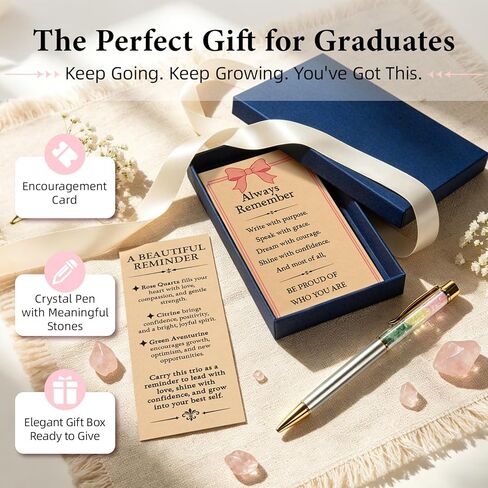 Inspirational Next Chapter Gift for Women with Crystal Pen and Message Card, Graduation Gift for Her, New Job Coworker Leaving Farewell Gift, Encouragement Gift for Friend Sister Daughter in Saudi Arabia