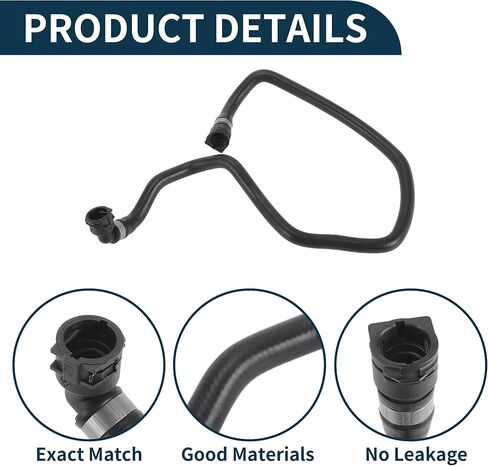 Radiator Hose Heater Hose No.17128616559 for BMW 3 Series 2017 320i 340i L4 2.0L Rubber Coolant Pipe Black 1 Pc in Kuwait