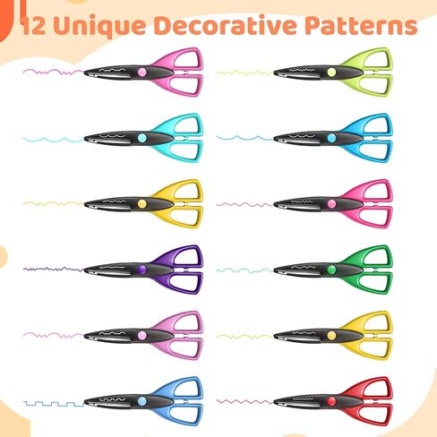 24 Pack Craft Scissors 6.5 Inch Decorative Edge for Arts and Crafts Zig Zag Safe Student Scissor with Colorful Handles for Scrapbooking Pattern School Projects DIY Paper Cutting Tools in Kuwait