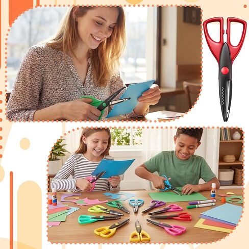 24 Pack Craft Scissors 6.5 Inch Decorative Edge for Arts and Crafts Zig Zag Safe Student Scissor with Colorful Handles for Scrapbooking Pattern School Projects DIY Paper Cutting Tools in Kuwait